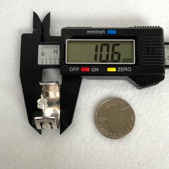 VTG Sterling Silver 925 Taxco Mexico Infinity 10MM Wide 1" Hoop Earrings - Picture 15 of 16